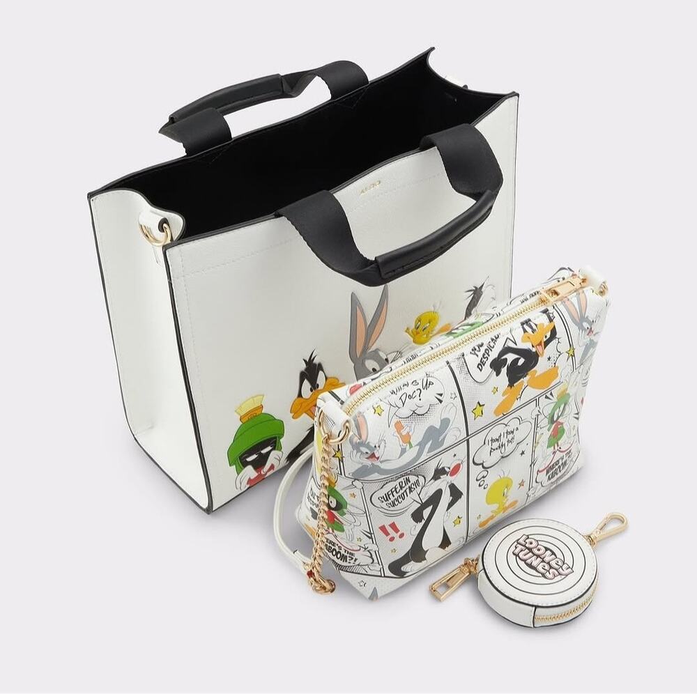 ALDO x Looney Tunes Limited Edition White Graphic Tote Bag Set